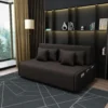 Brown sofa bed with pockets
