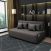 Modern Mid Dark Grey Convertible Sofa Bed with Track Arms