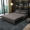 Mid Dark Grey pull-out sofa bed, partially extended