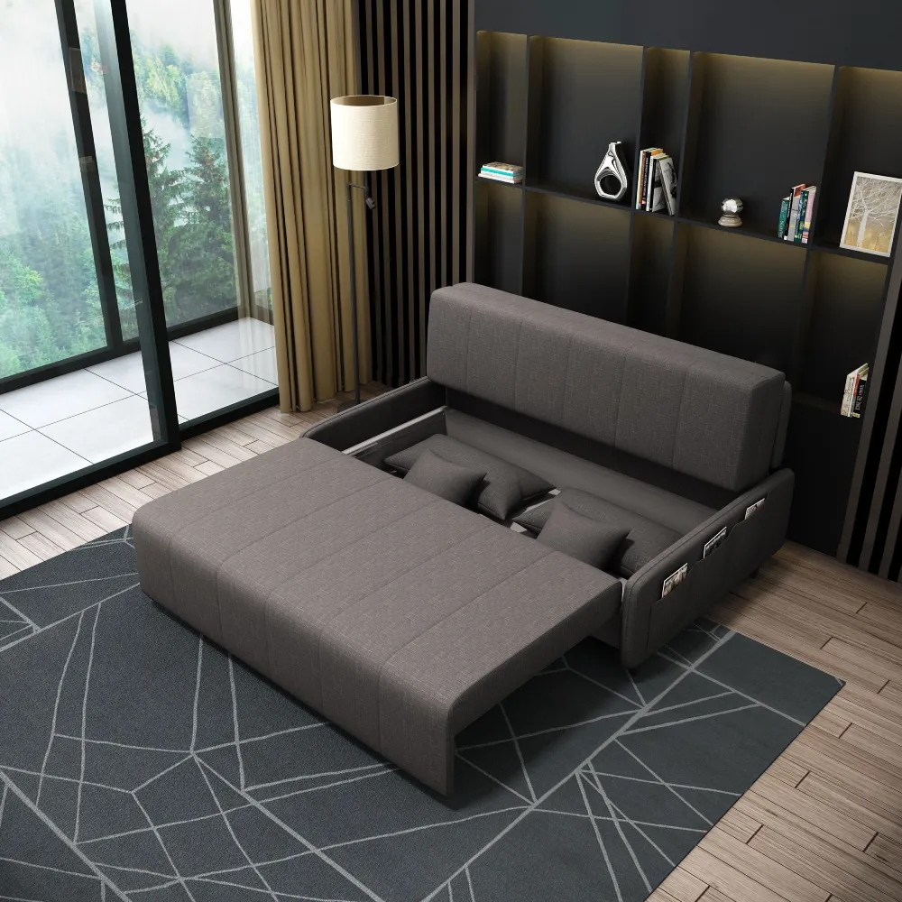Mid Dark Grey pull-out sofa bed
