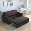 Modern Charcoal Convertible Sofa Bed with Track Arms