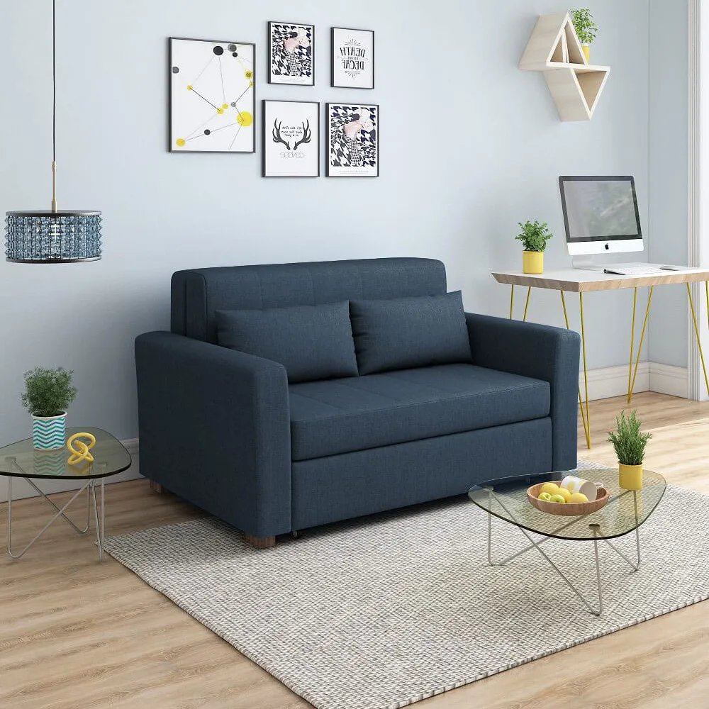 Dark Blue pull-out sofa bed