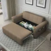 Mocha Brown Pull-Out Storage Sofa Bed
