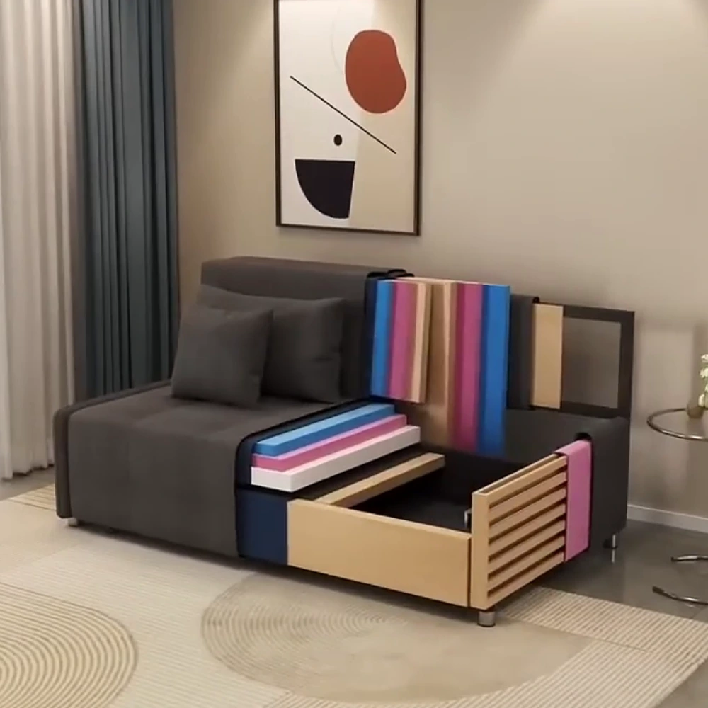 Bambillo Citta Armless Sofa Bed With Headboard, showing a cross section of the sofa bed to show all the different layers and construction
