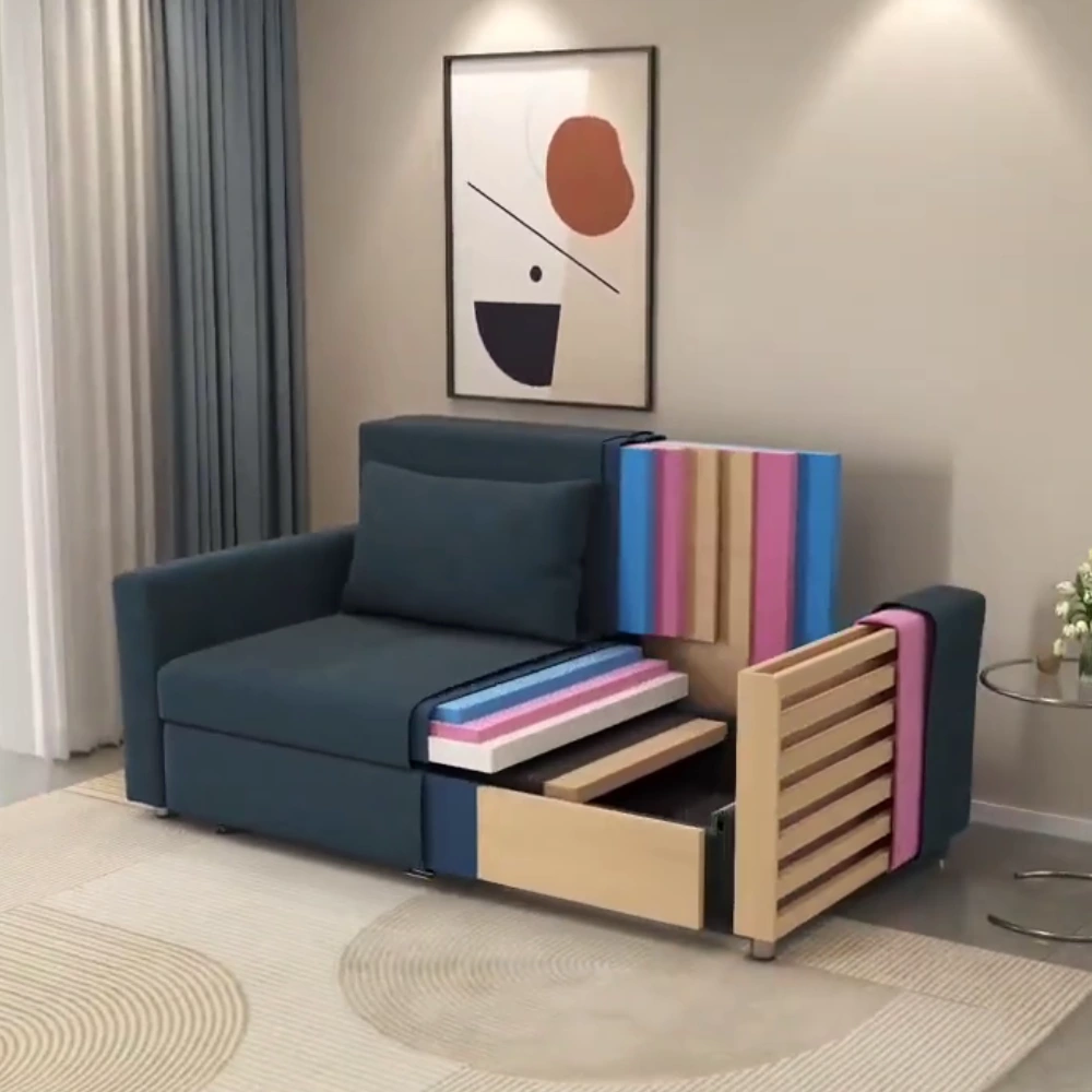 Bambillo Milano Sofa Bed with arms, showing a cross section of the sofa bed to show all the different layers and construction
