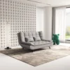 Bambillo Rio Click Back Sofa Bed in marl grey fabric colour, showing sofa configuration with backrest in sofa position