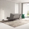 Bambillo Rio Click Back Sofa Bed in marl grey fabric colour, showing back of sofa in sofa configuration with backrest legs extended out